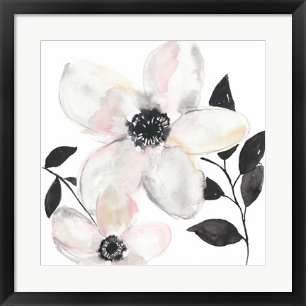 Framed Black &amp; Blush Anemone II Print