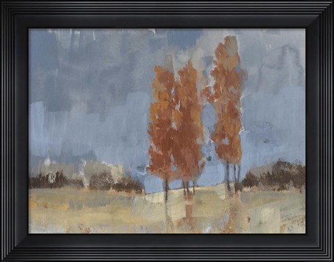 Framed Burnt Sienna Treeline I Print