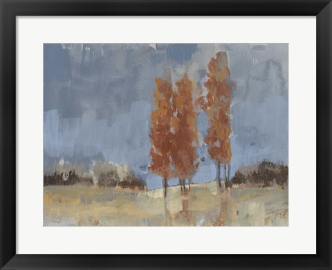 Framed Burnt Sienna Treeline I Print