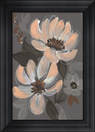 Framed Peach &amp; Sienna Bouquet I Print