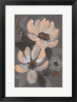 Framed Peach &amp; Sienna Bouquet I Print