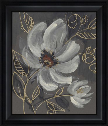 Framed Floral Filigree I Print