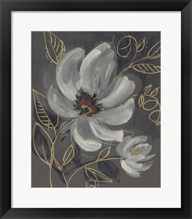 Framed Floral Filigree I Print