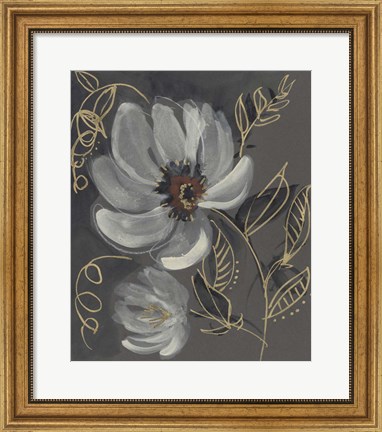 Framed Floral Filigree II Print