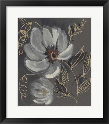 Framed Floral Filigree II Print