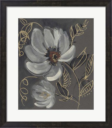 Framed Floral Filigree II Print