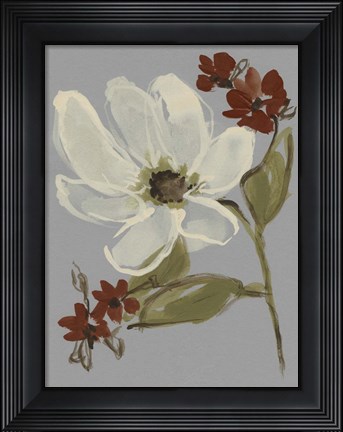 Framed Subdued Floral I Print