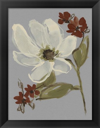 Framed Subdued Floral I Print