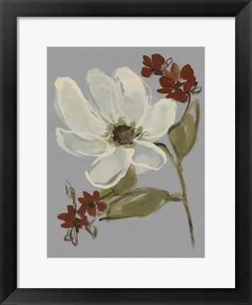 Framed Subdued Floral I Print