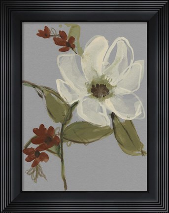 Framed Subdued Floral II Print