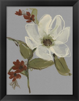 Framed Subdued Floral II Print