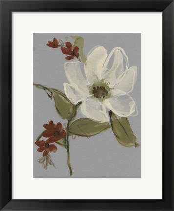 Framed Subdued Floral II Print