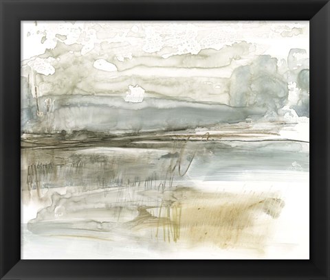 Framed Stark Neutral Landscape I Print