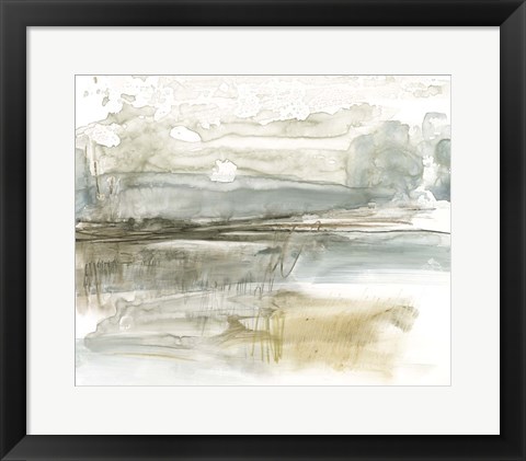 Framed Stark Neutral Landscape I Print