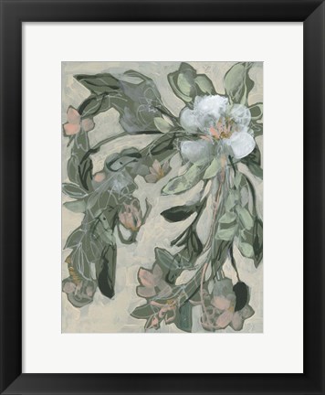 Framed Cascading Bouquet II Print