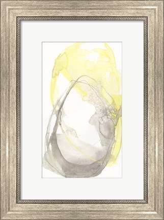 Framed Lemon &amp; Grey Tandem I Print