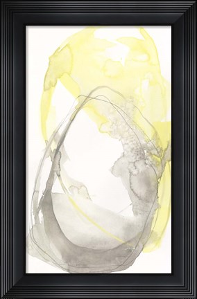 Framed Lemon &amp; Grey Tandem I Print