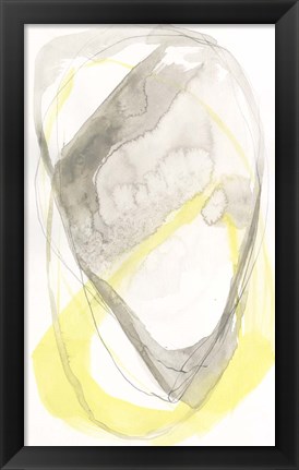 Framed Lemon &amp; Grey Tandem II Print