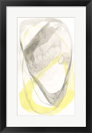 Framed Lemon &amp; Grey Tandem II Print