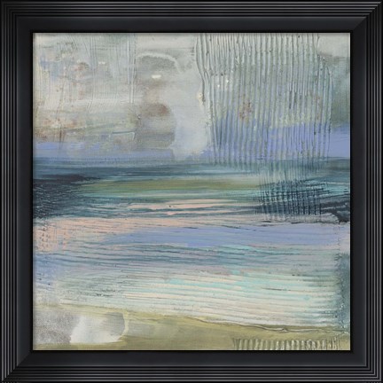 Framed Textured Coastline I Print