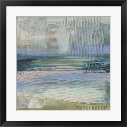 Framed Textured Coastline I Print