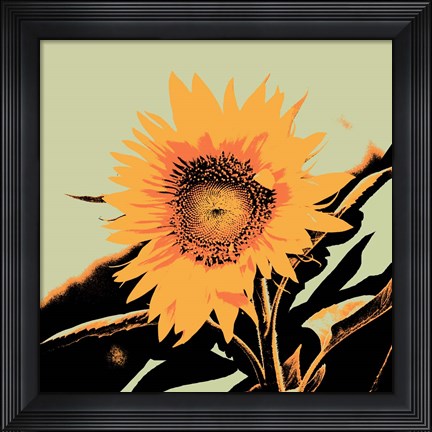 Framed Pop Art Sunflower II Print