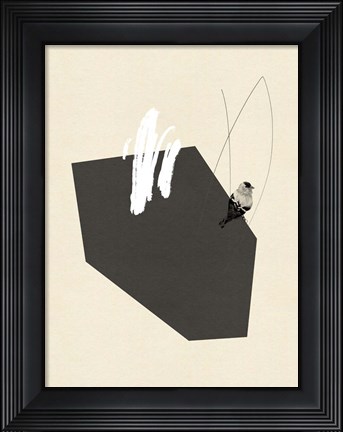 Framed Steel Sequin with Bird IV Print