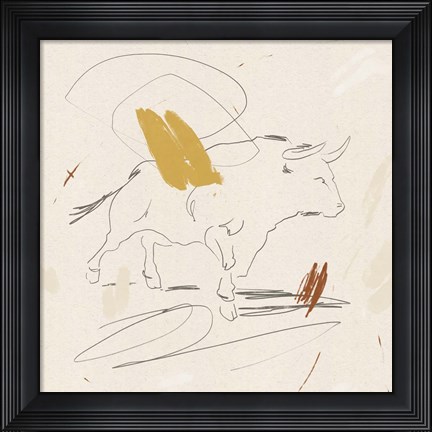 Framed Big Bull I Print