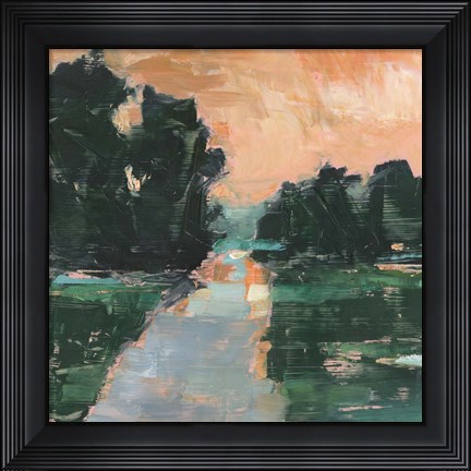 Framed Coral Sunset I Print