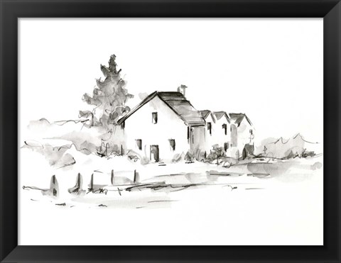 Framed Rural Farmhouse Study II Print