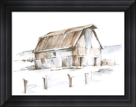 Framed Roadside Barn I Print