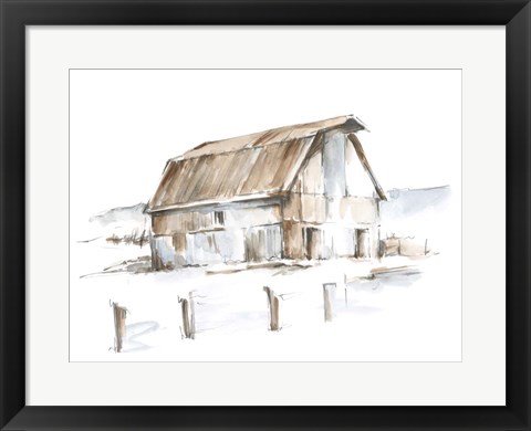 Framed Roadside Barn I Print