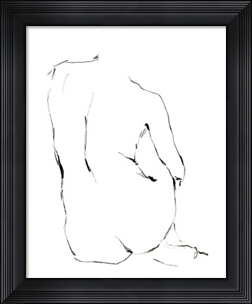 Framed Seated Figure Pose I Print