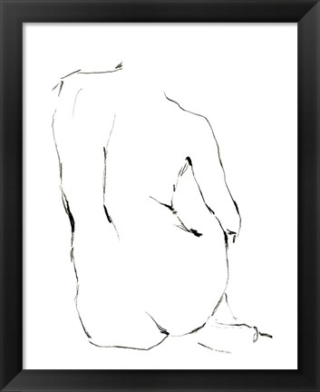 Framed Seated Figure Pose I Print