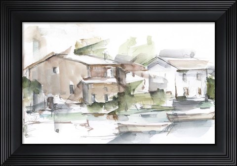 Framed Serene Lakefront I Print