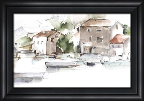 Framed Serene Lakefront II Print