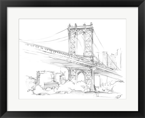 Framed Pencil Cityscape Study II Print