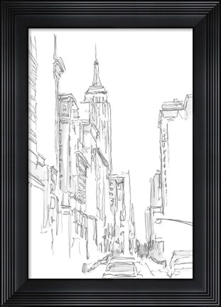 Framed Pencil Cityscape Study III Print