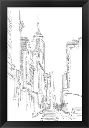 Framed Pencil Cityscape Study III Print