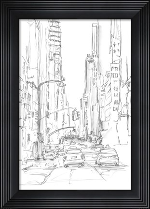 Framed Pencil Cityscape Study IV Print