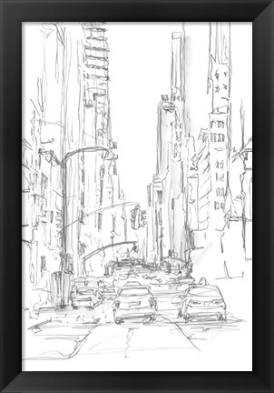 Framed Pencil Cityscape Study IV Print