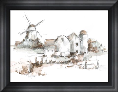 Framed Old Mill Farm II Print