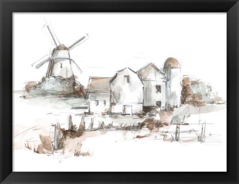 Framed Old Mill Farm II Print