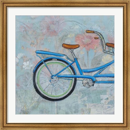 Framed Bicycle Collage I Print