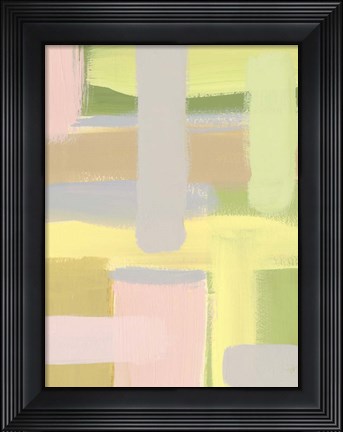 Framed Subdued Blocks I Print