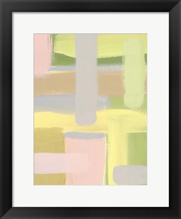 Framed Subdued Blocks I Print