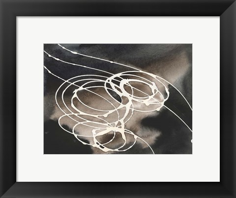 Framed Midnight Swirl I Print
