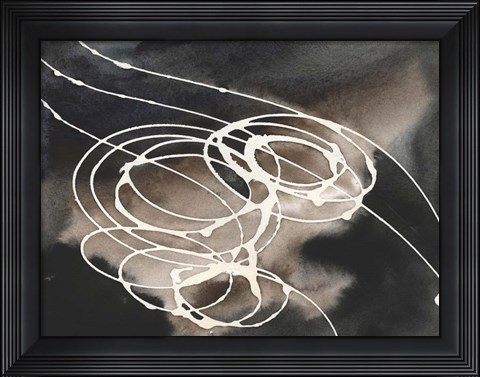 Framed Midnight Swirl I Print