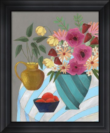 Framed Striped Tablecloth II Print