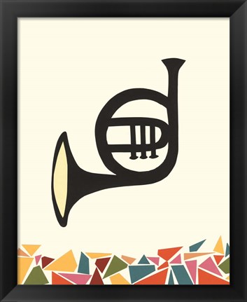 Framed Cut Paper Instruments III Print